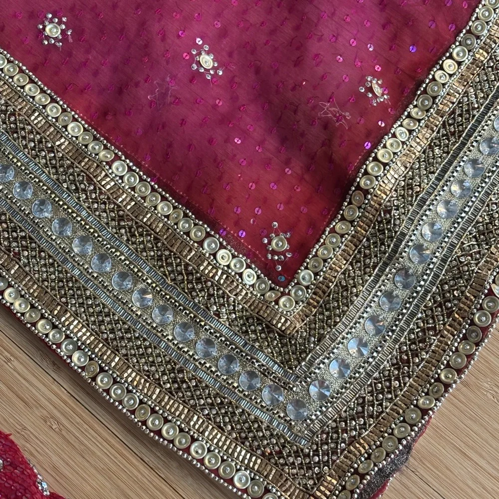 Gyans Elegant Magenta and Gold Embellished Lehenga Set - Picture 12 of 16
